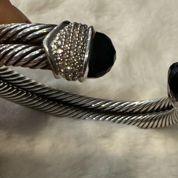 David Yurman Double Cable Cuff Black Onyx w/Diamonds - Picture 5 of 11